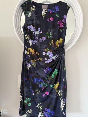 Phase Eight Watercolor Floral Ruched Sleeveless Sheath Dress